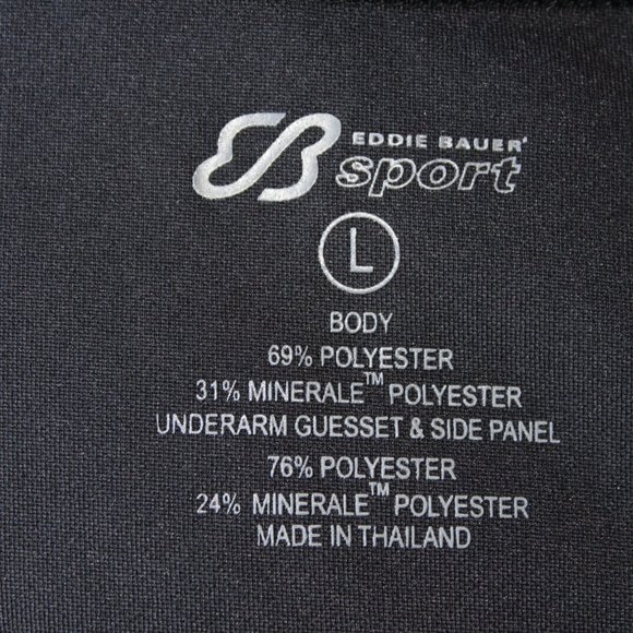 Sport Black Long Sleeve Polyester Top ~L~ - Picture 6 of 6